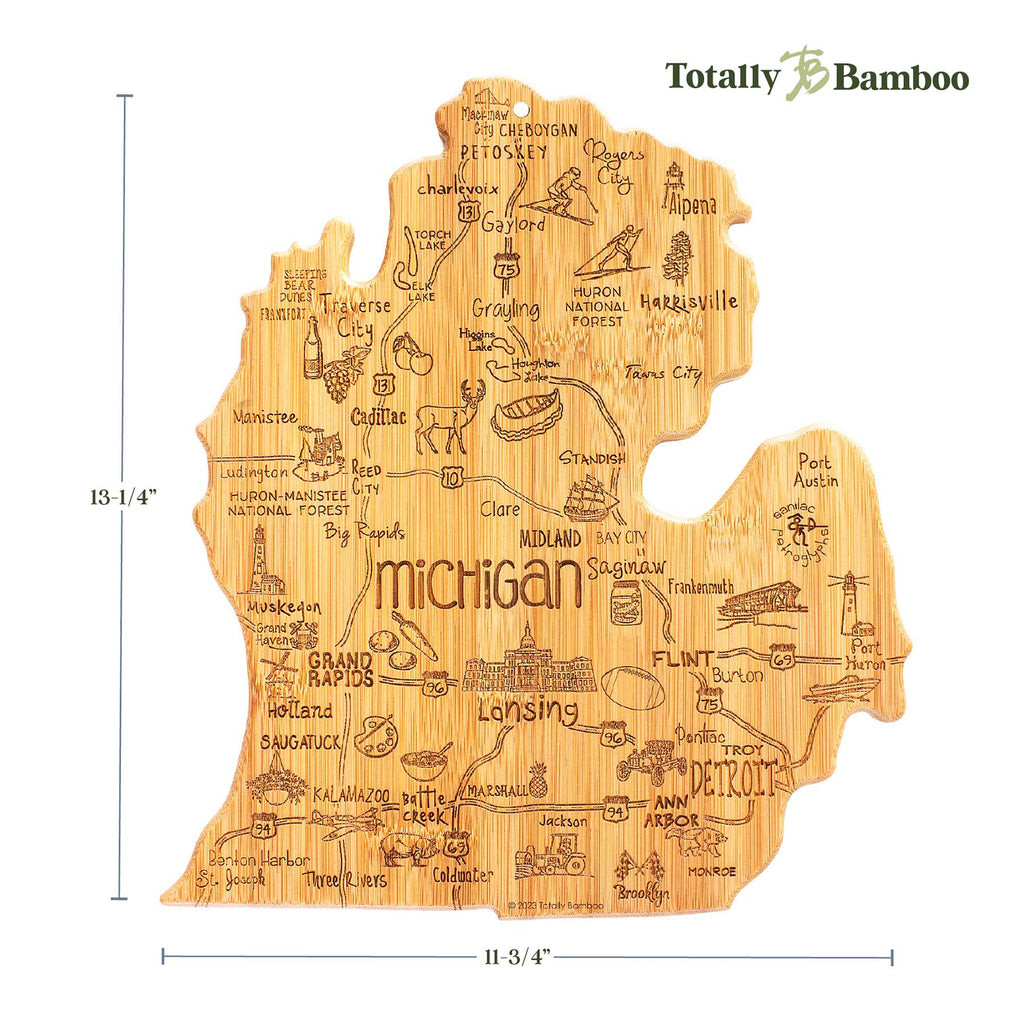 Destination Michigan Mitten Cutting Board, 13-1/4" x 11-3/4"