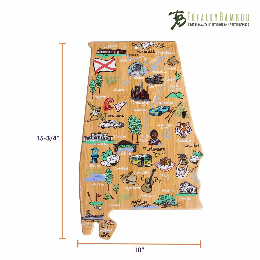Alabama Cutting Board with Artwork by Fish Kiss™