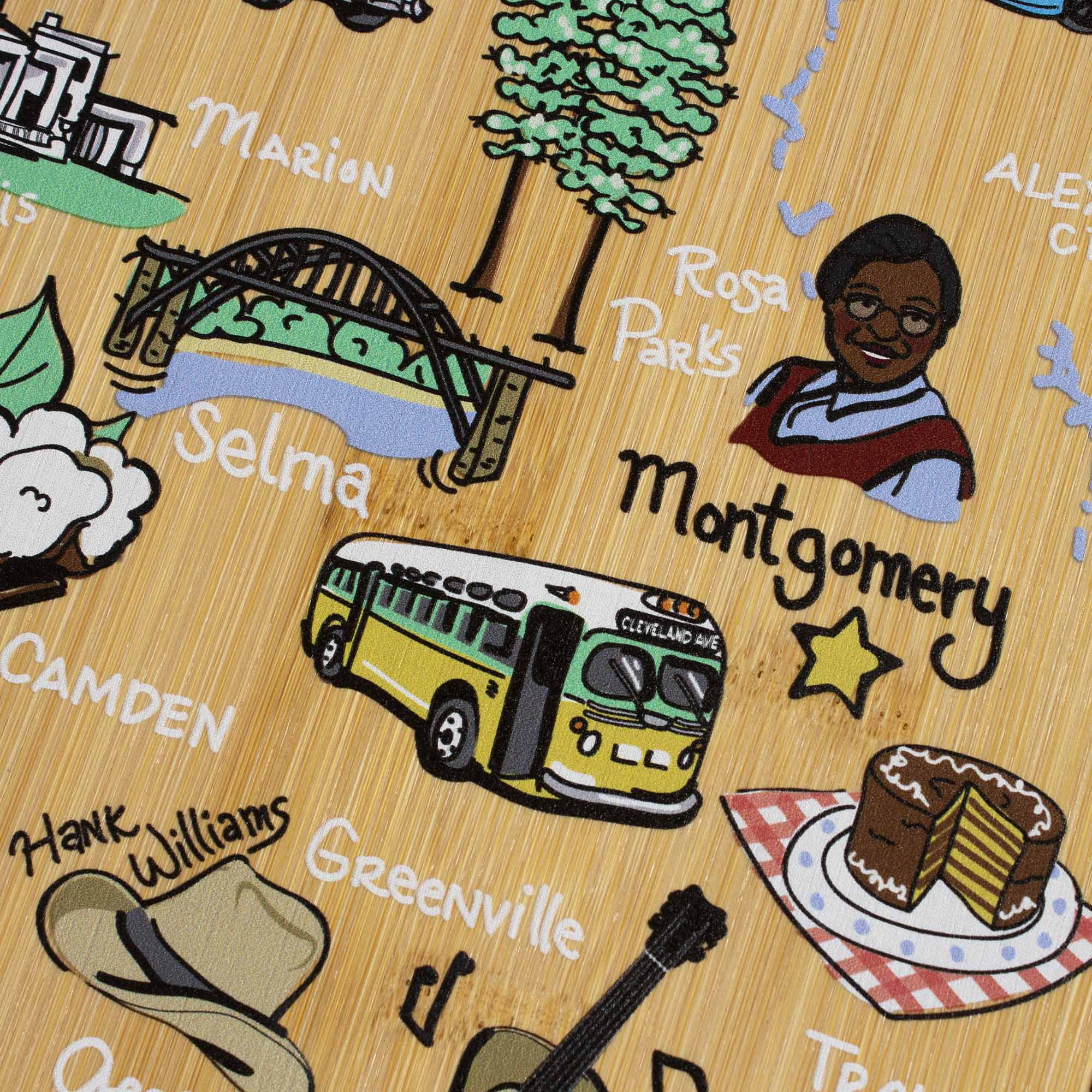 Alabama Cutting Board with Artwork by Fish Kiss™