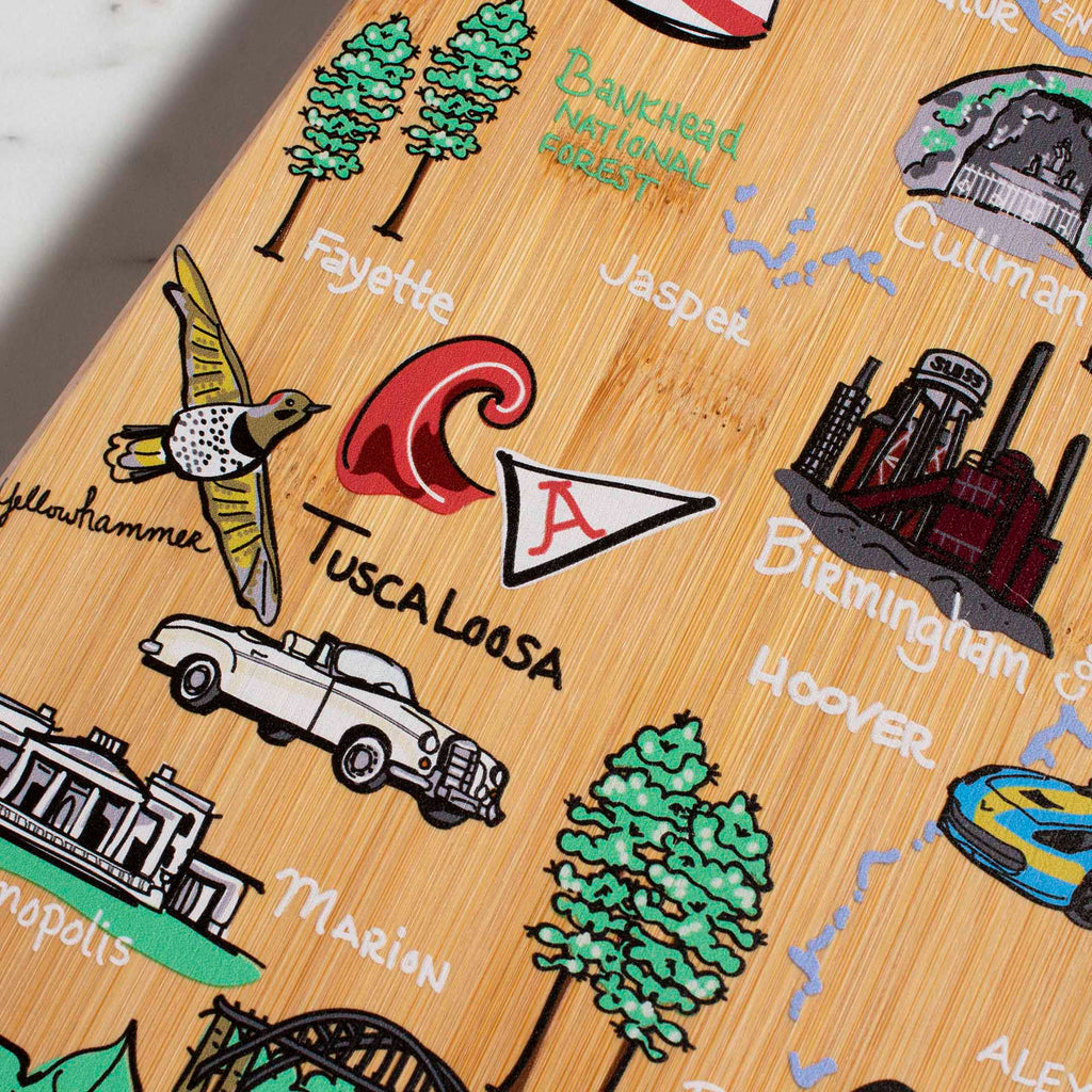 Alabama Cutting Board with Artwork by Fish Kiss™