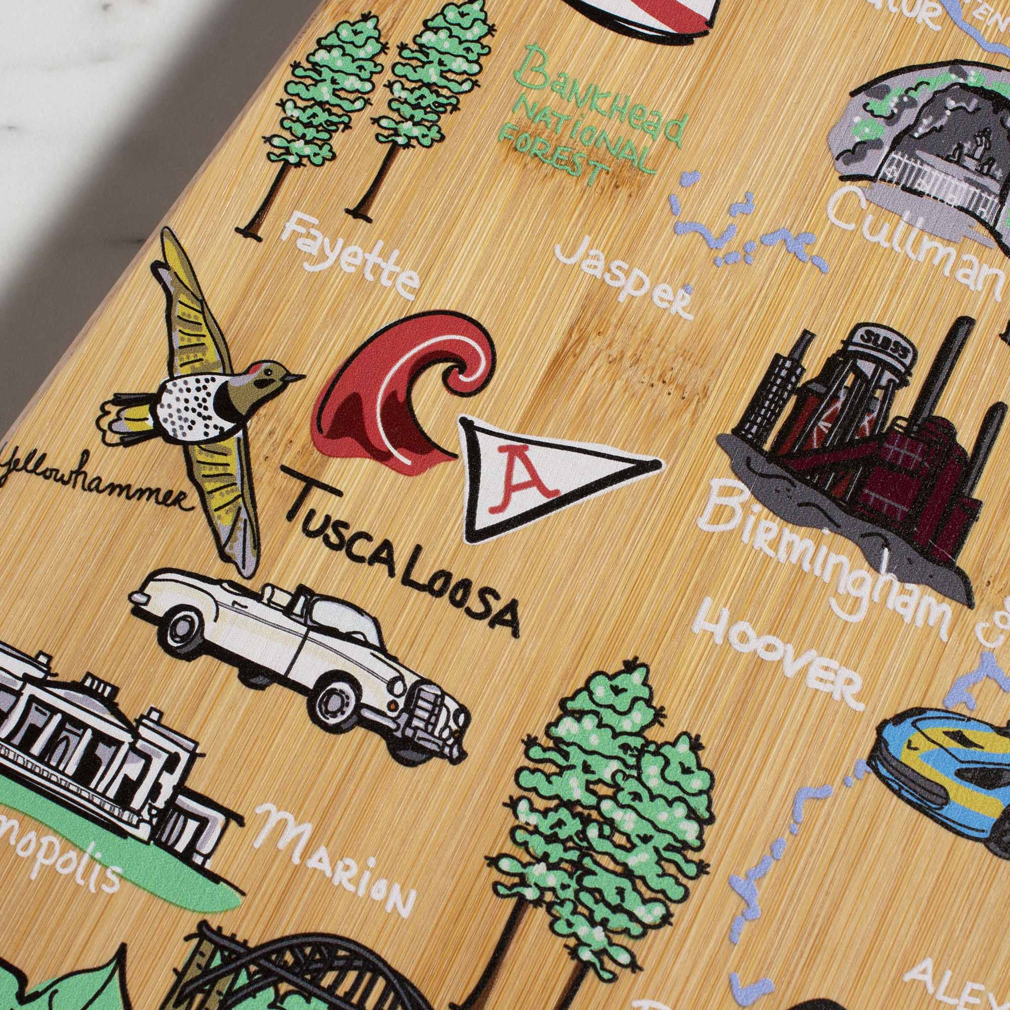 Alabama Cutting Board with Artwork by Fish Kiss™