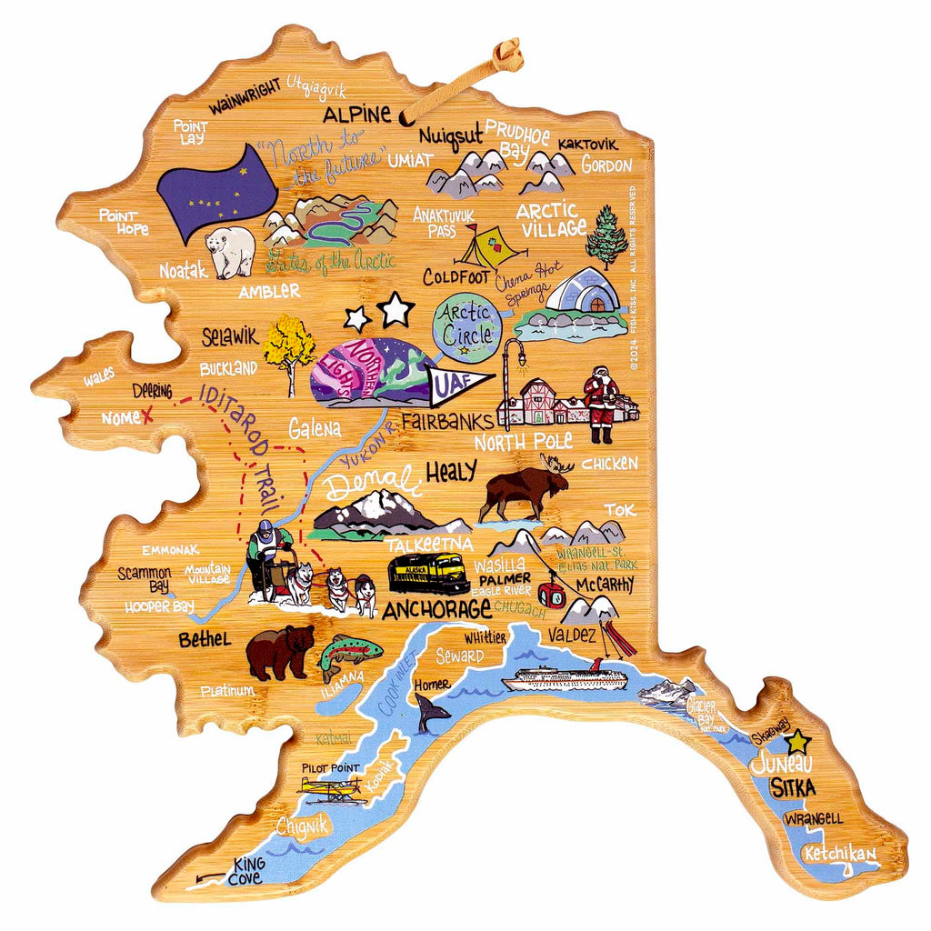 Alaska Cutting Board with Artwork by Fish Kiss™