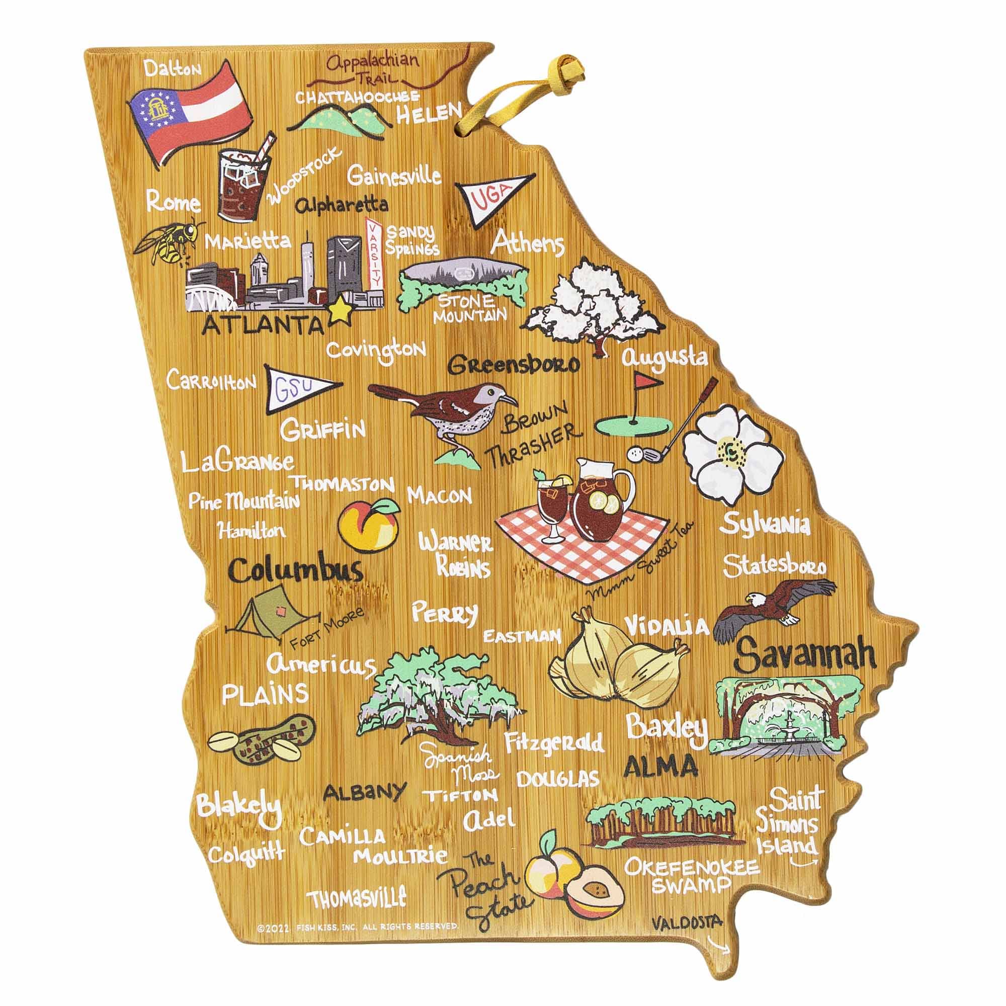 Georgia Cutting Board with Artwork by Fish Kiss™