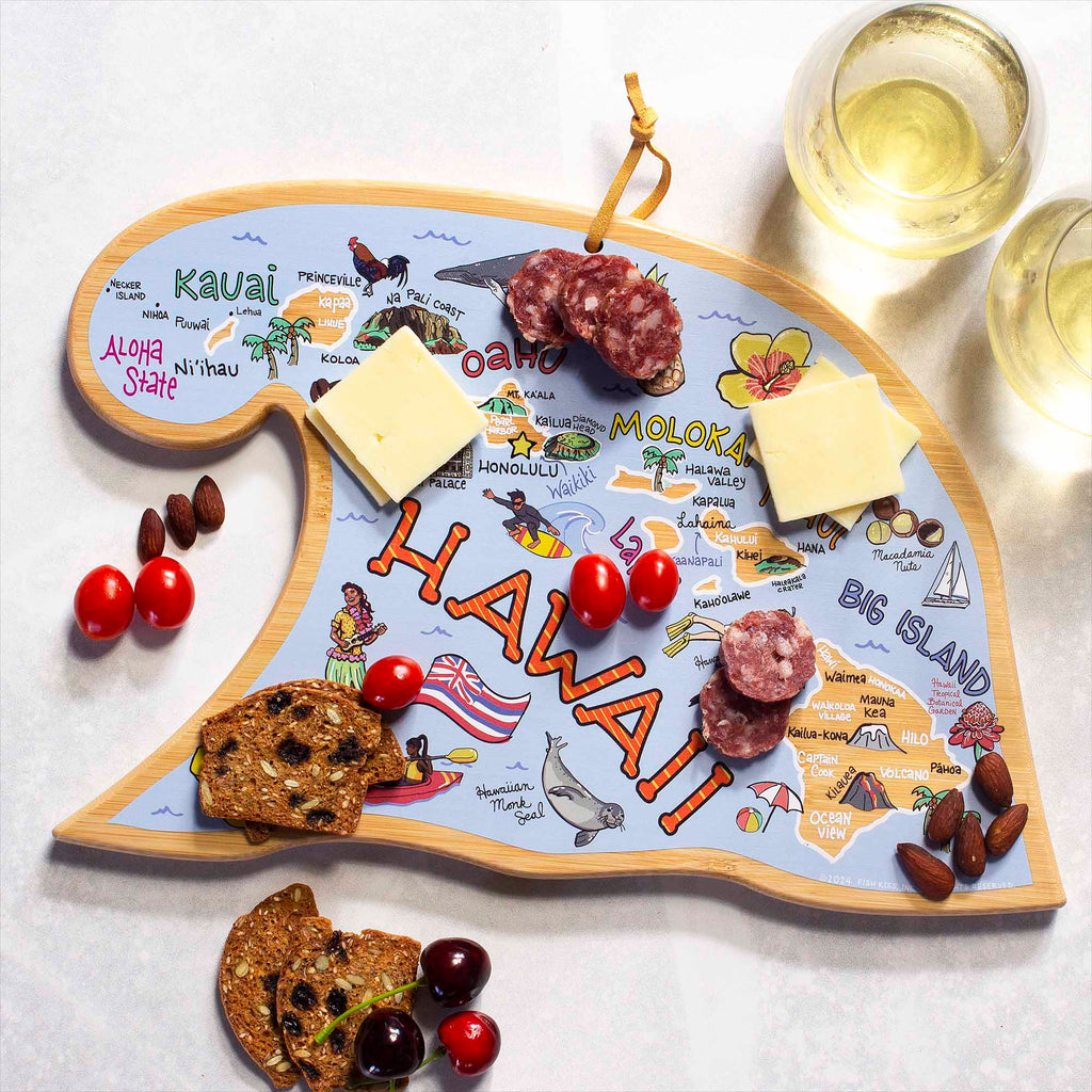Hawaiian Islands Cutting Board with Artwork by Fish Kiss™