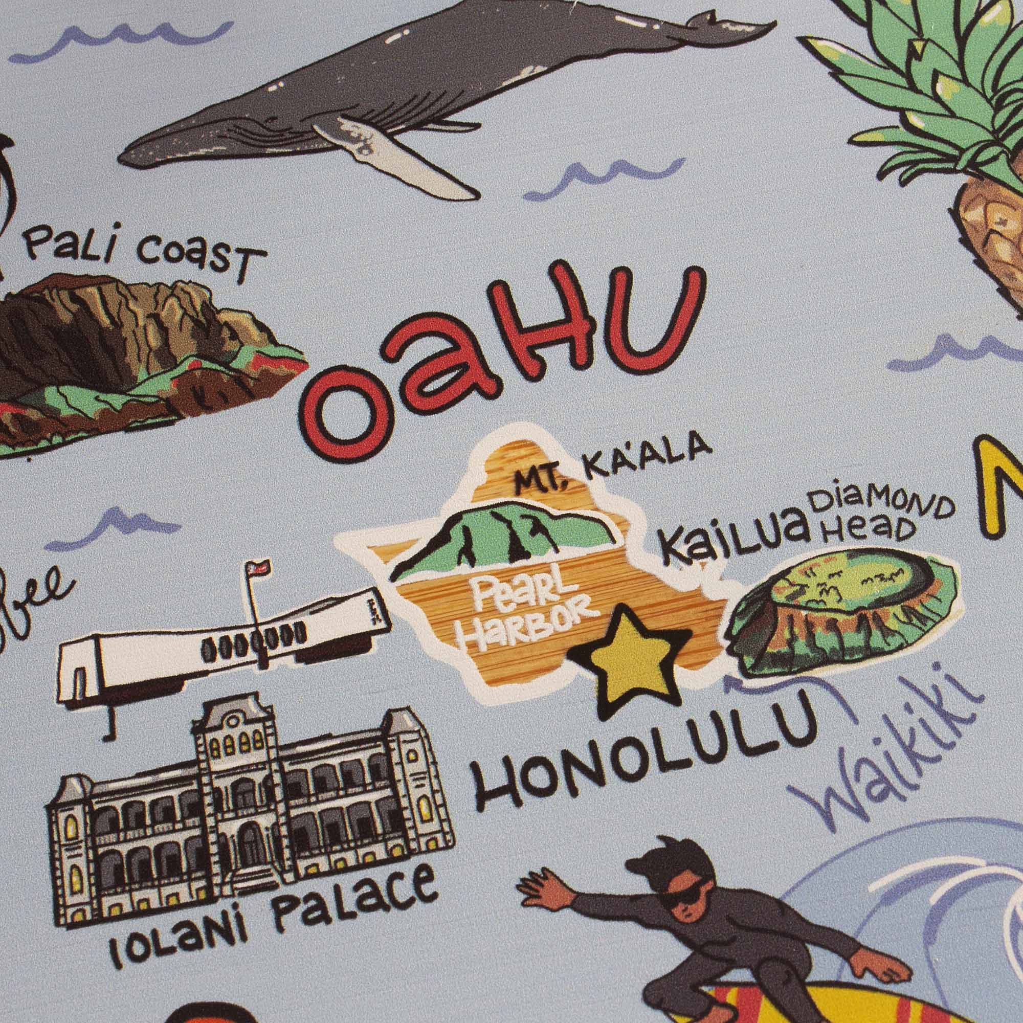 Hawaiian Islands Cutting Board with Artwork by Fish Kiss™
