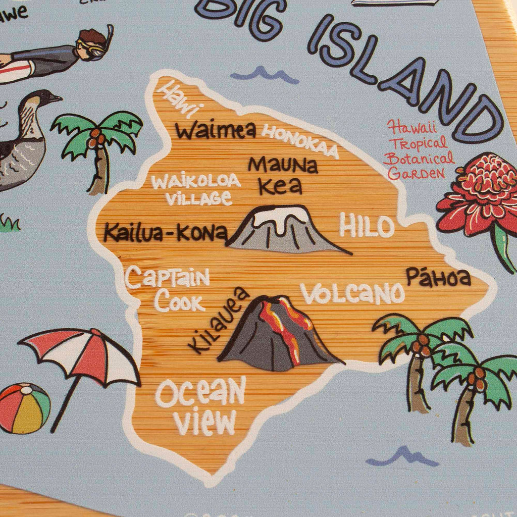 Hawaiian Islands Cutting Board with Artwork by Fish Kiss™