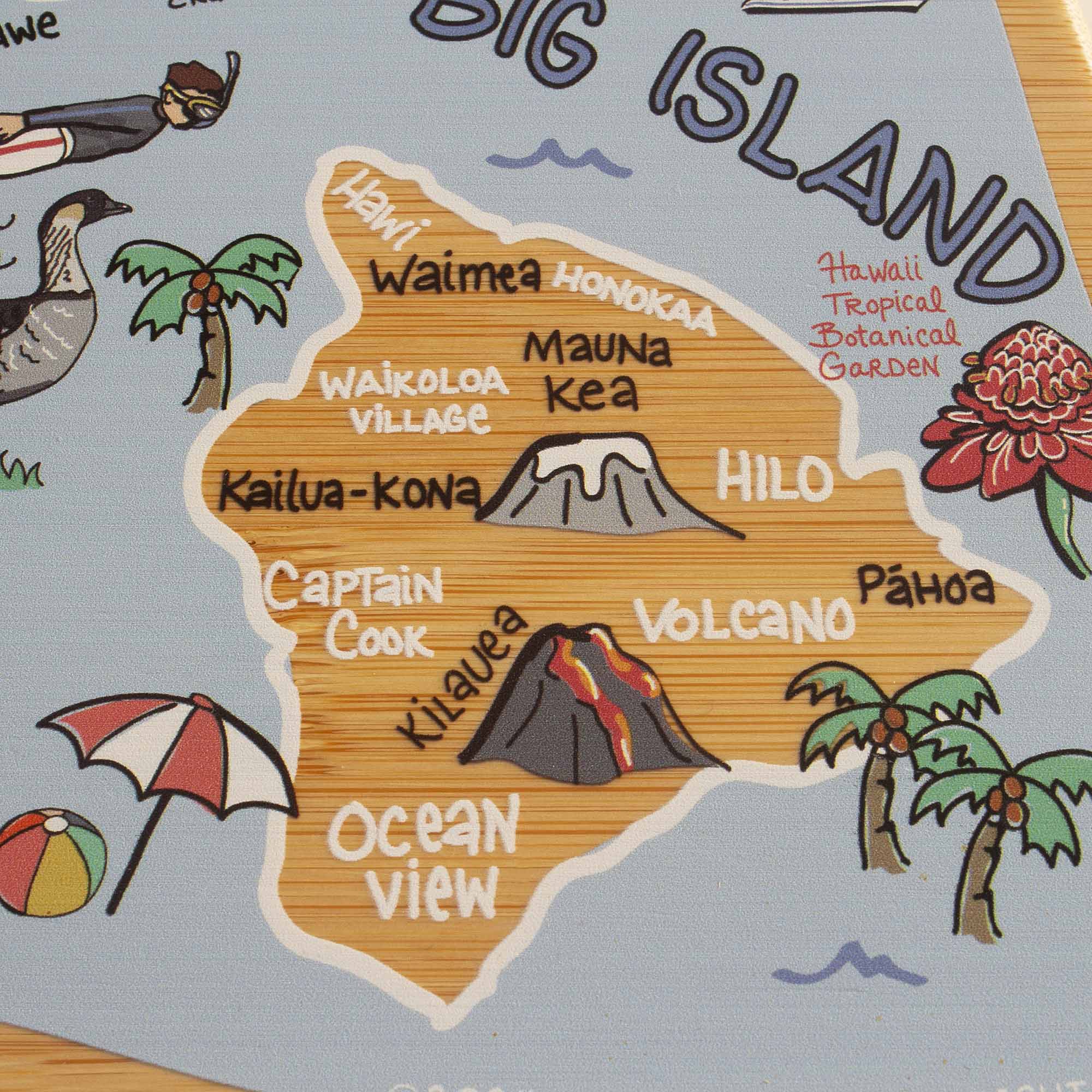 Hawaiian Islands Cutting Board with Artwork by Fish Kiss™