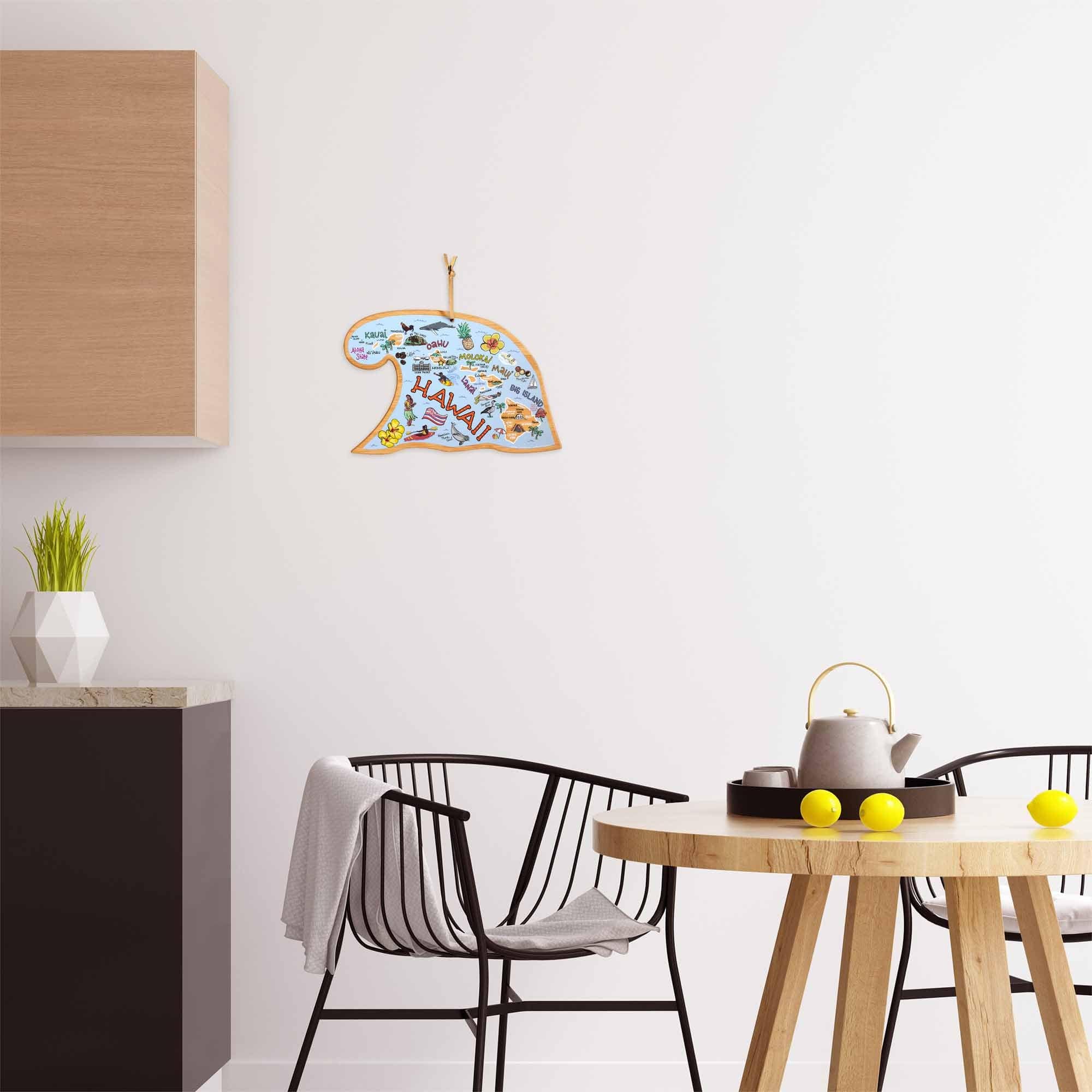 Hawaiian Islands Cutting Board with Artwork by Fish Kiss™