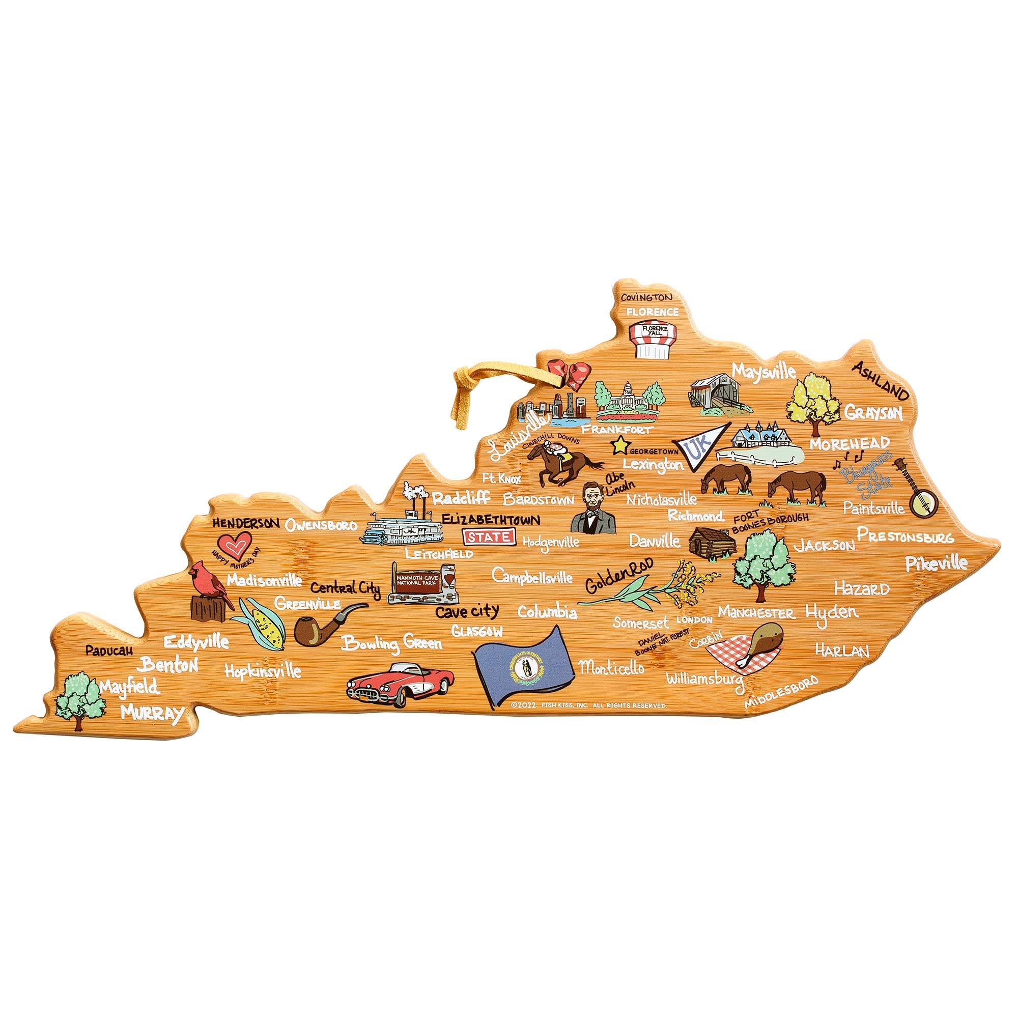 Kentucky Cutting Board with Artwork by Fish Kiss™