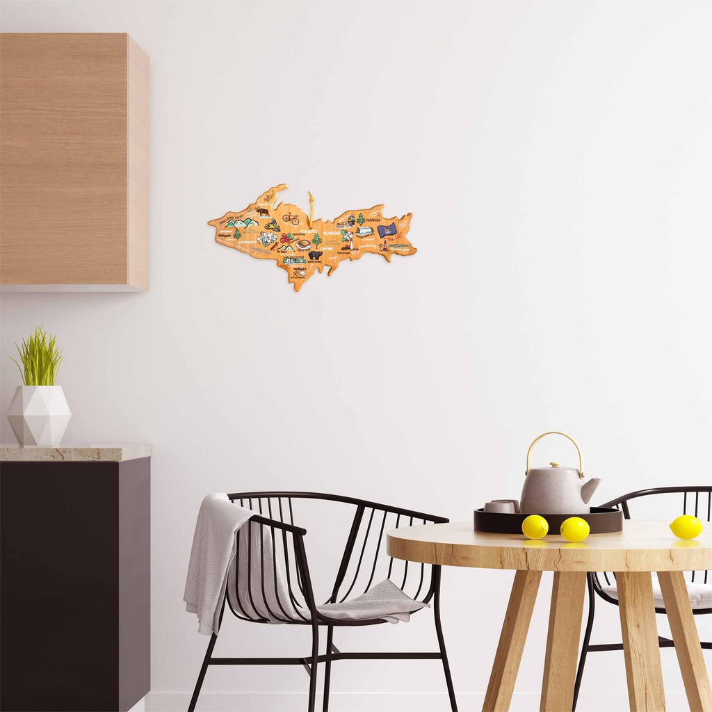 Michigan Upper Peninsula Cutting Board with Artwork by Fish Kiss™
