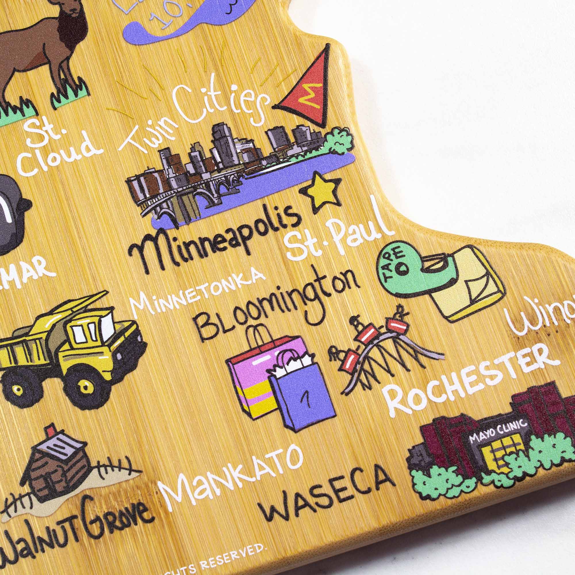 Minnesota Cutting Board with Artwork by Fish Kiss™