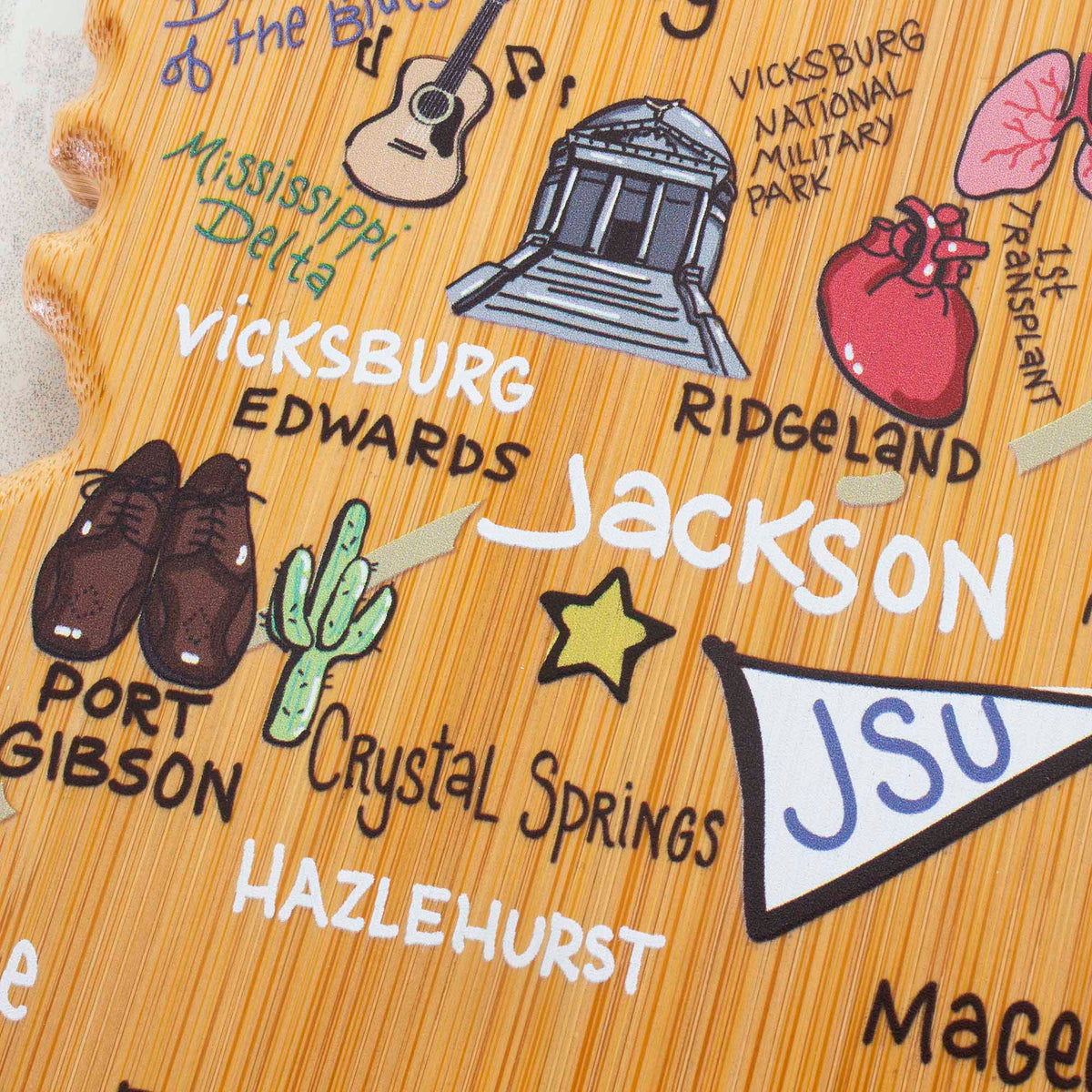 Mississippi Cutting Board with Artwork by Fish Kiss™