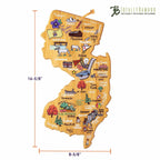 New Jersey Cutting Board with Artwork by Fish Kiss™