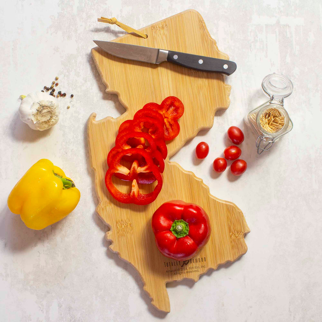 New Jersey Cutting Board with Artwork by Fish Kiss™