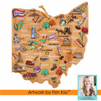 Ohio Cutting Board with Artwork by Fish Kiss™