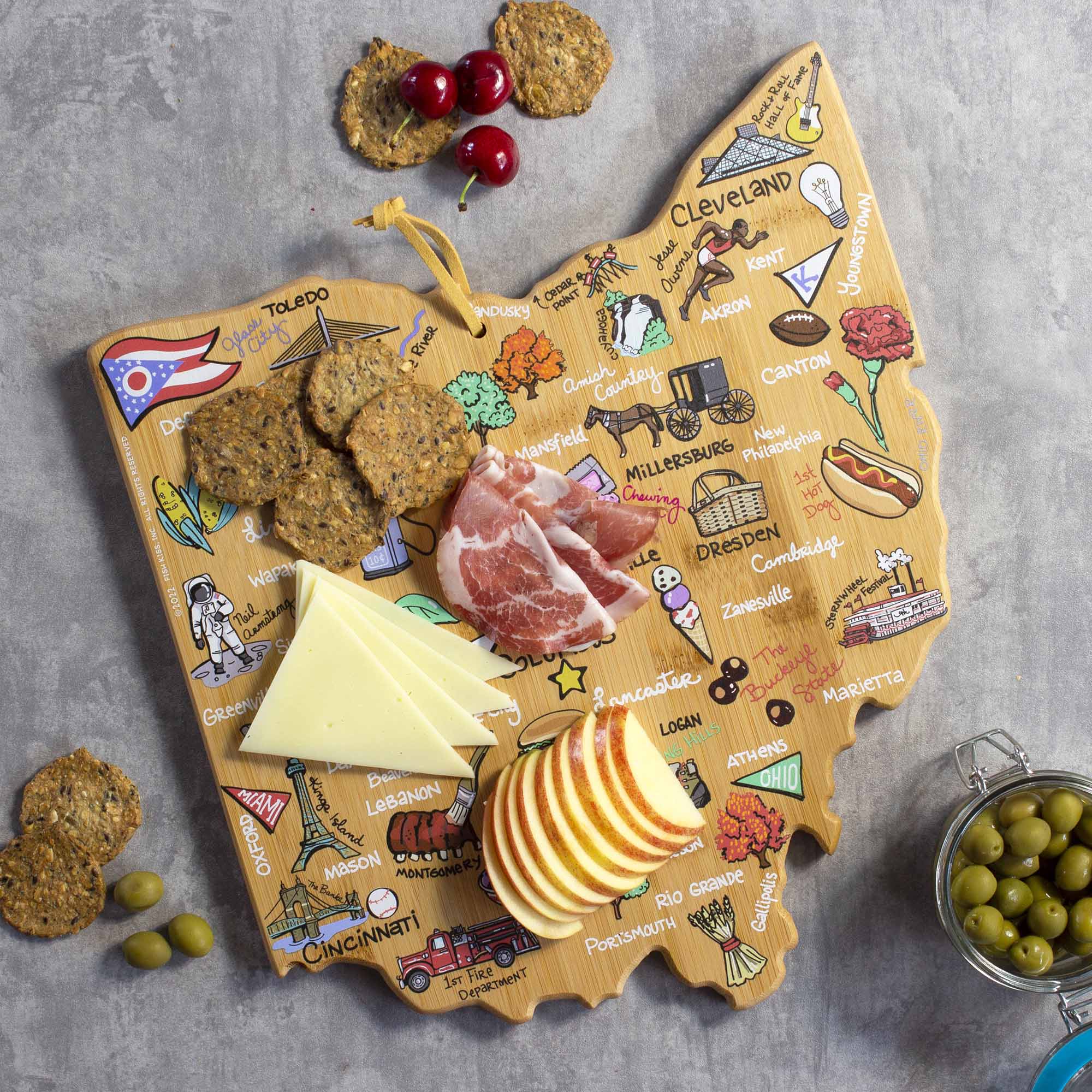 Ohio Cutting Board with Artwork by Fish Kiss™