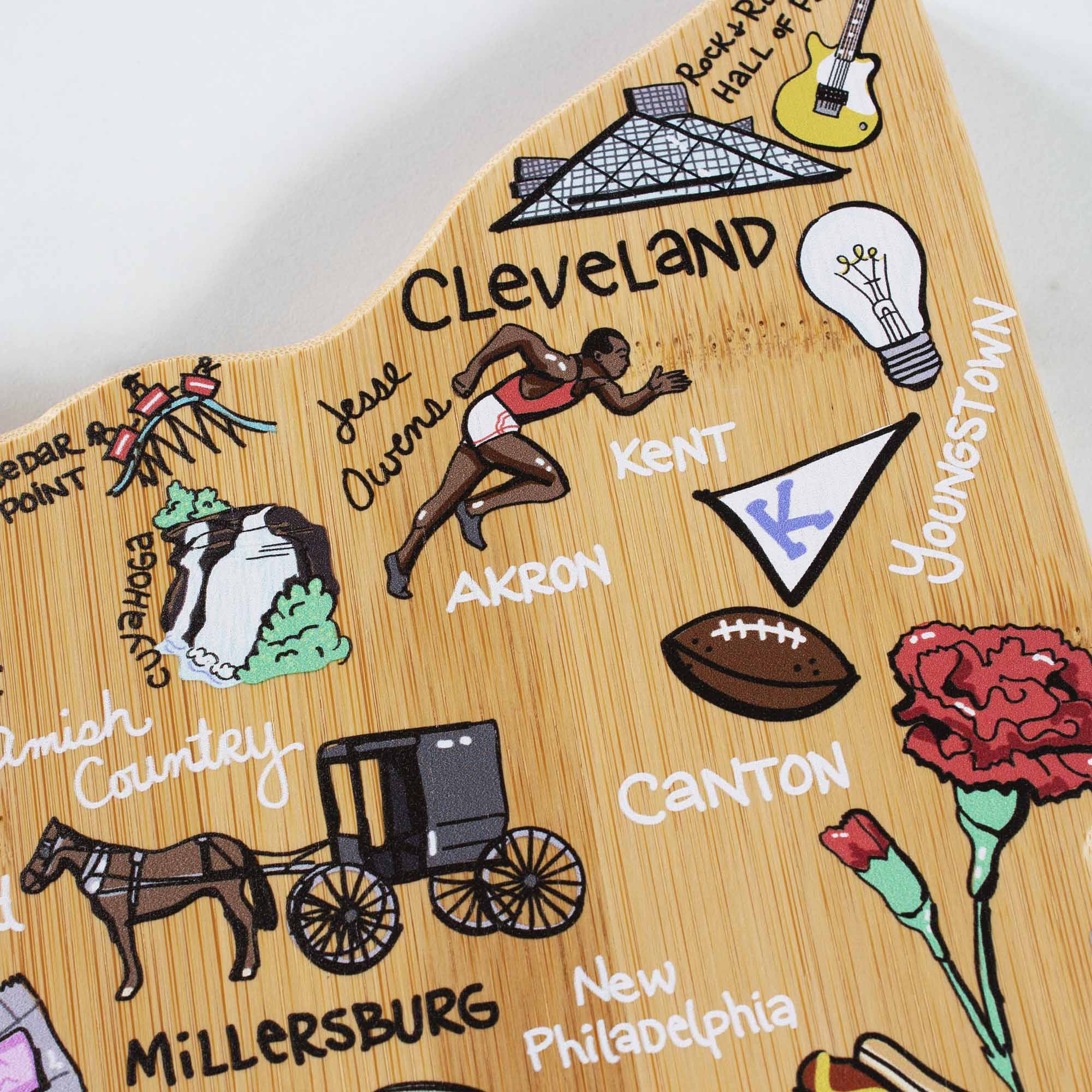 Ohio Cutting Board with Artwork by Fish Kiss™
