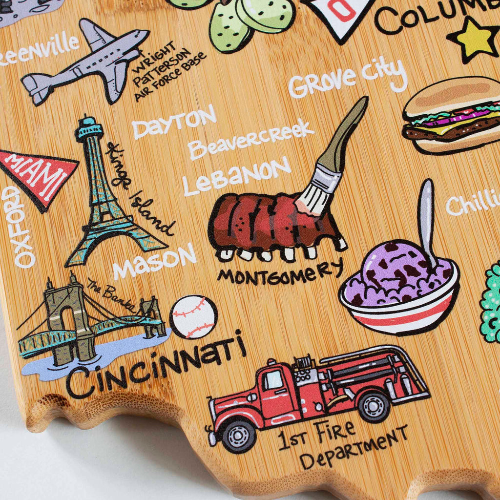 Ohio Cutting Board with Artwork by Fish Kiss™