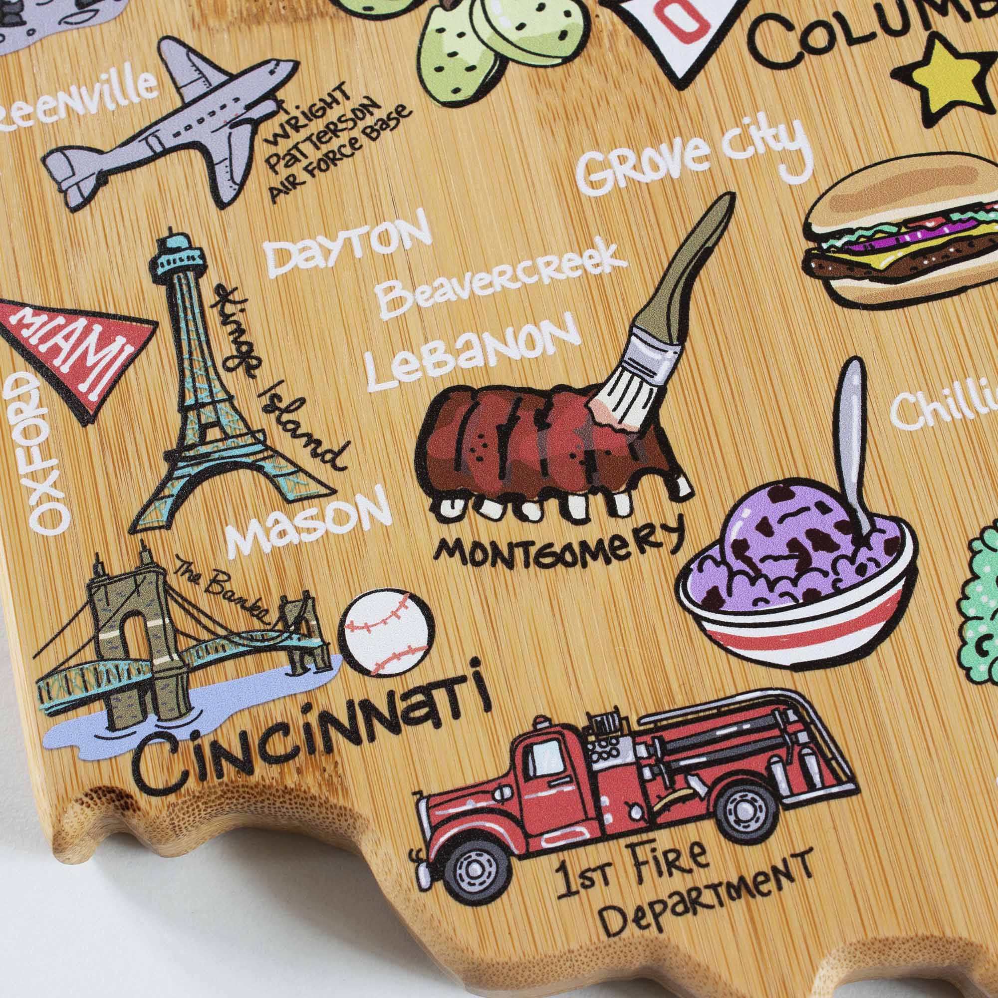 Ohio Cutting Board with Artwork by Fish Kiss™