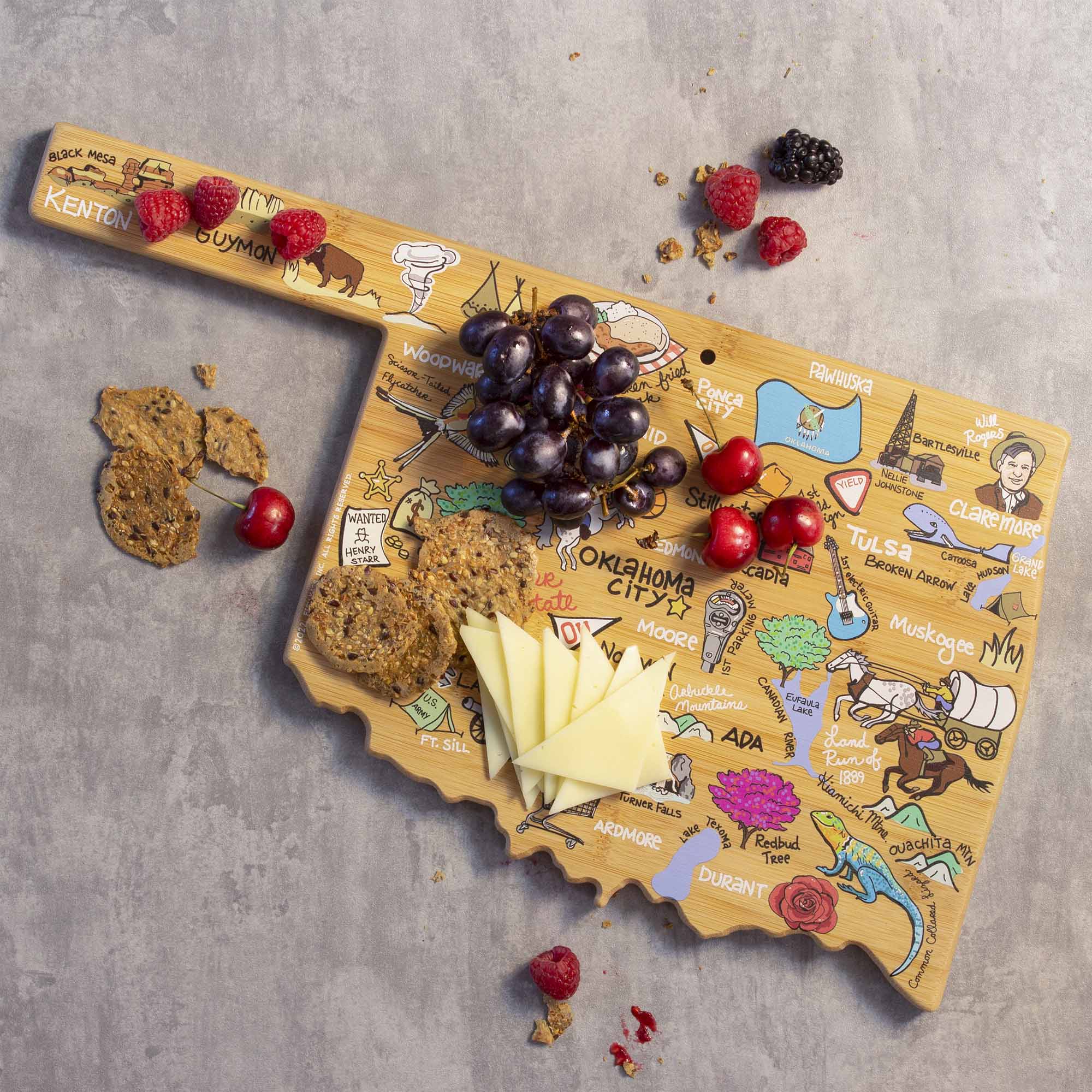 Oklahoma Cutting Board with Artwork by Fish Kiss™
