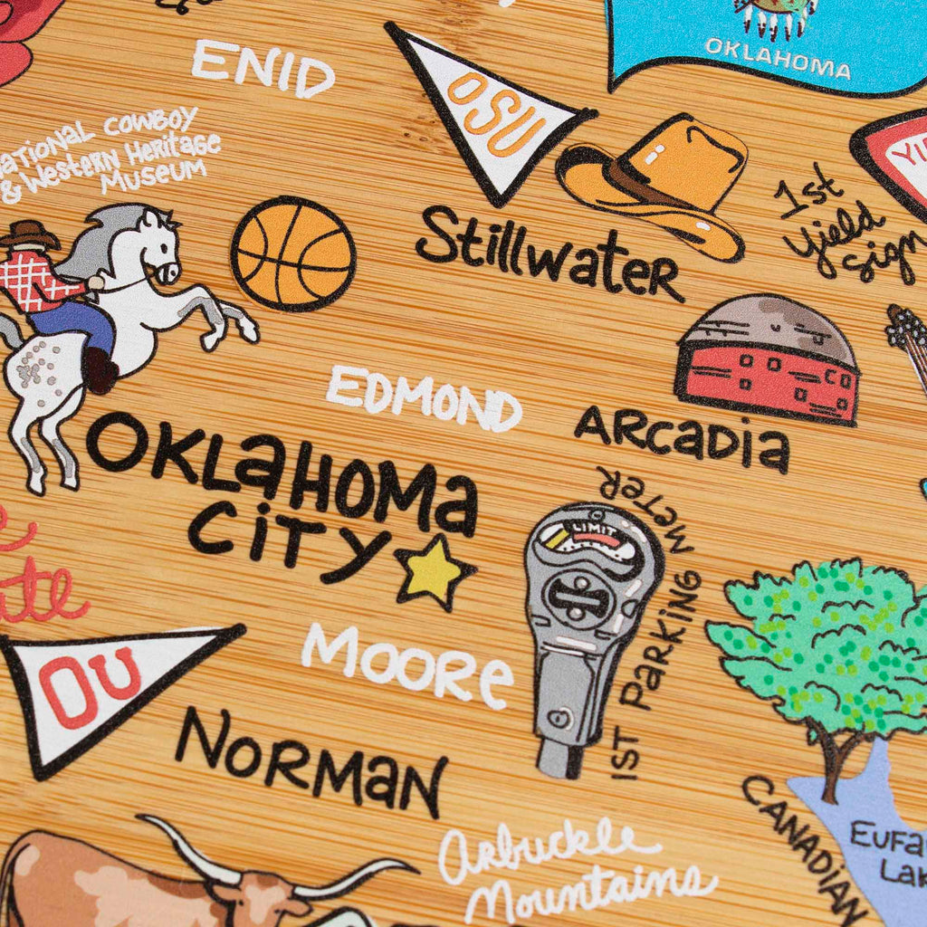 Oklahoma Cutting Board with Artwork by Fish Kiss™