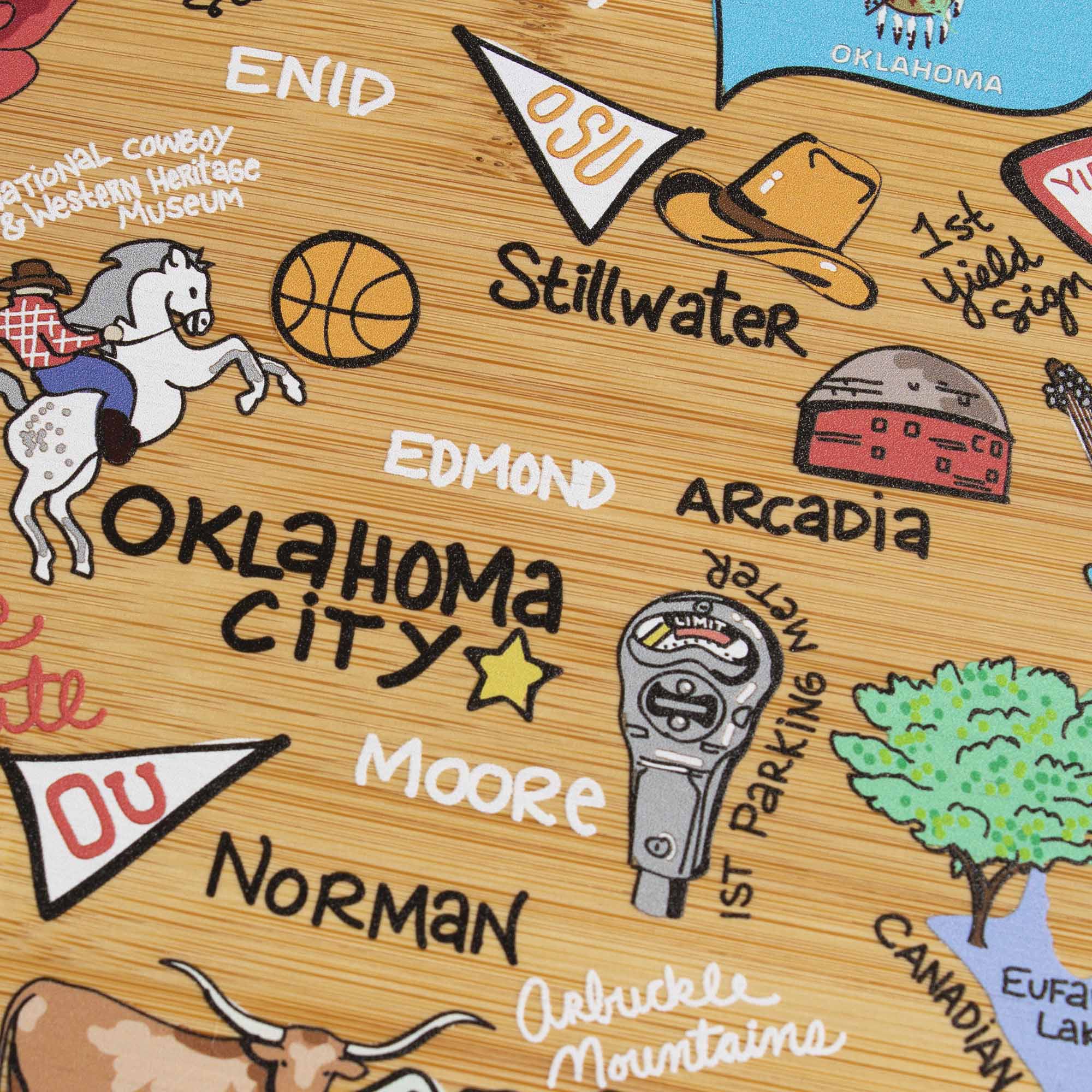 Oklahoma Cutting Board with Artwork by Fish Kiss™