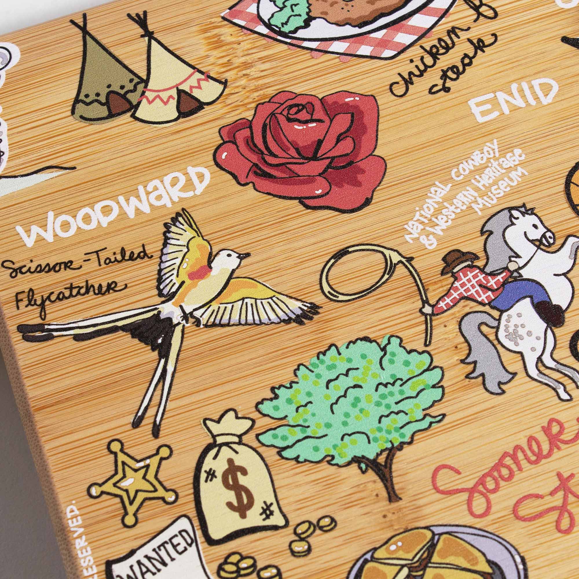 Oklahoma Cutting Board with Artwork by Fish Kiss™
