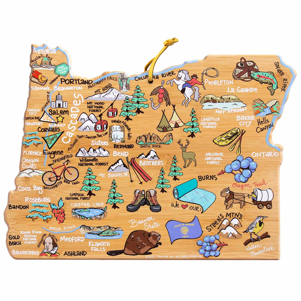 Oregon Cutting Board with Artwork by Fish Kiss™