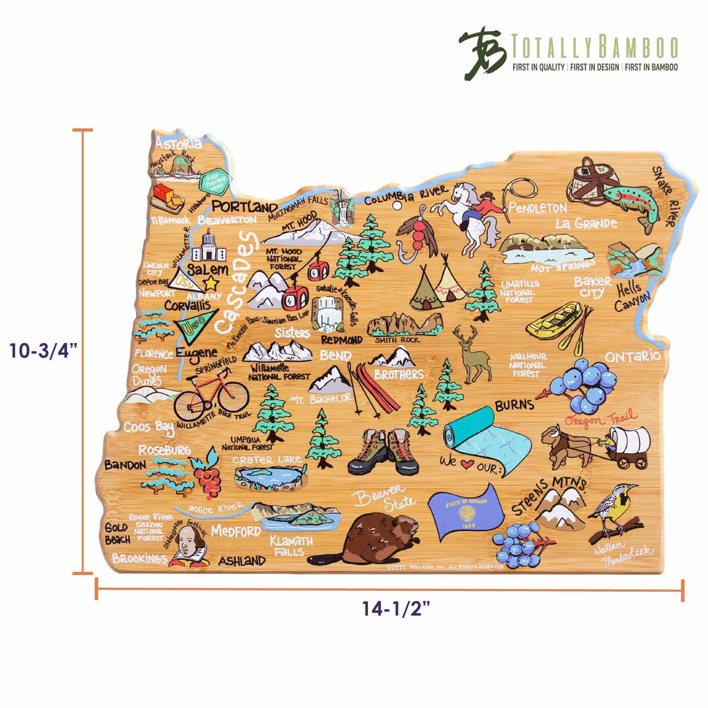 Oregon Cutting Board with Artwork by Fish Kiss™