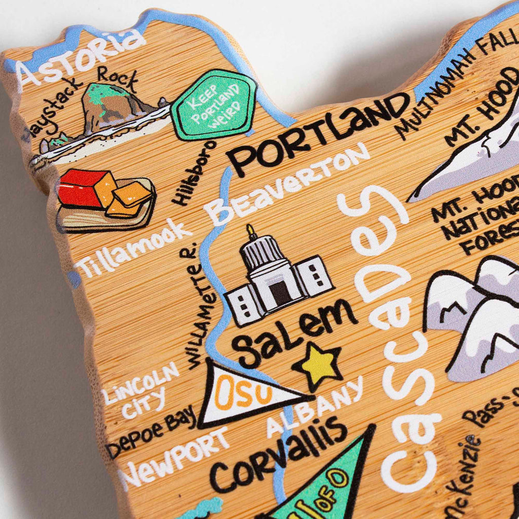 Oregon Cutting Board with Artwork by Fish Kiss™