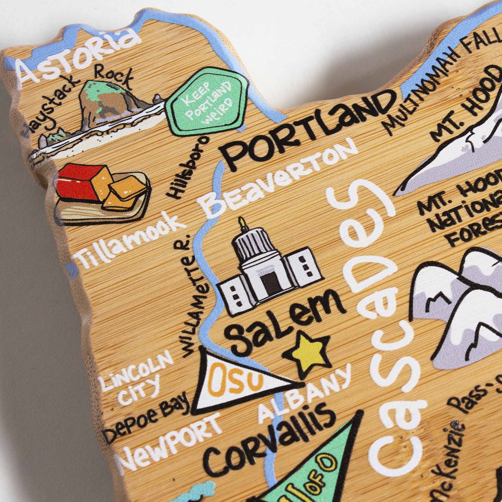 Oregon Cutting Board with Artwork by Fish Kiss™