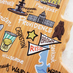 Rhode Island Cutting Board with Artwork by Fish Kiss™