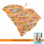 South Carolina Cutting Board with Artwork by Fish Kiss™