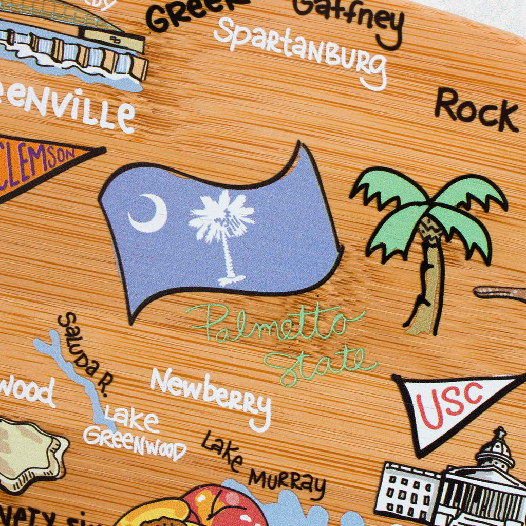 South Carolina Cutting Board with Artwork by Fish Kiss™