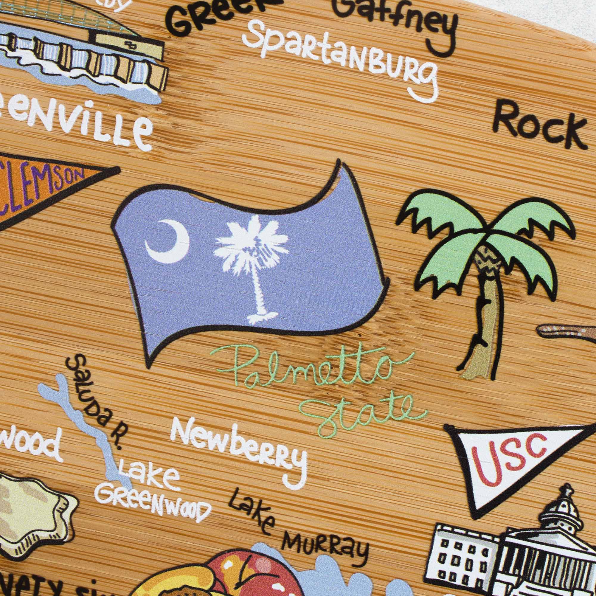 South Carolina Cutting Board with Artwork by Fish Kiss™