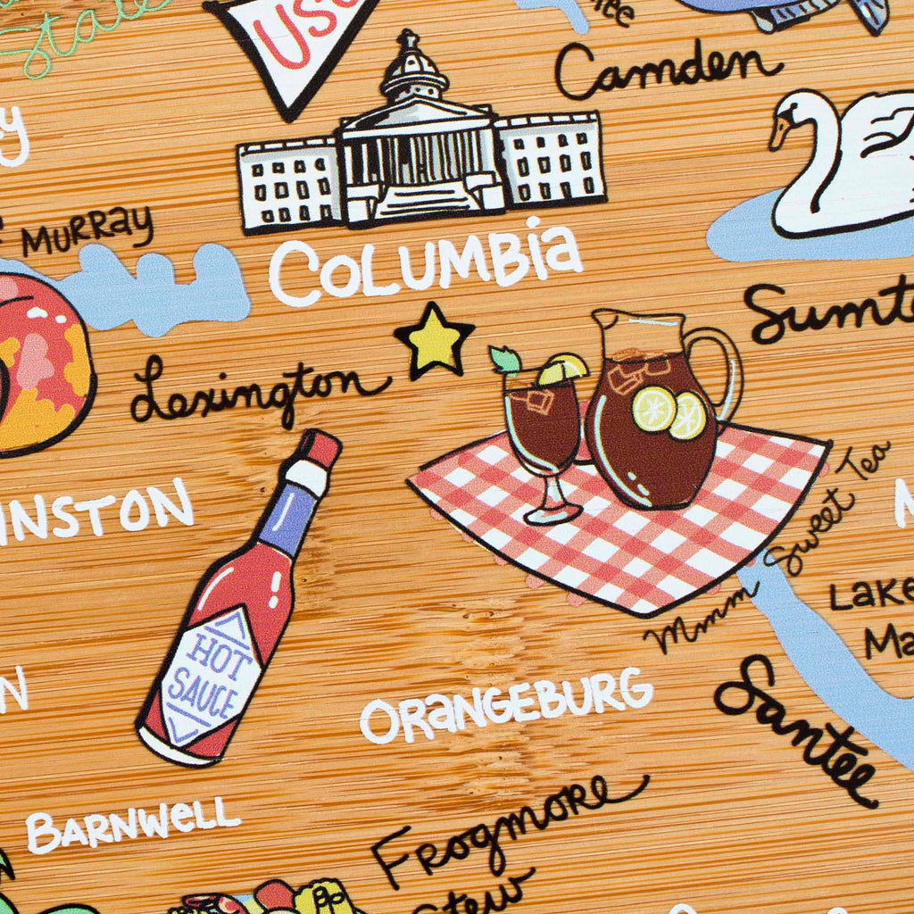 South Carolina Cutting Board with Artwork by Fish Kiss™