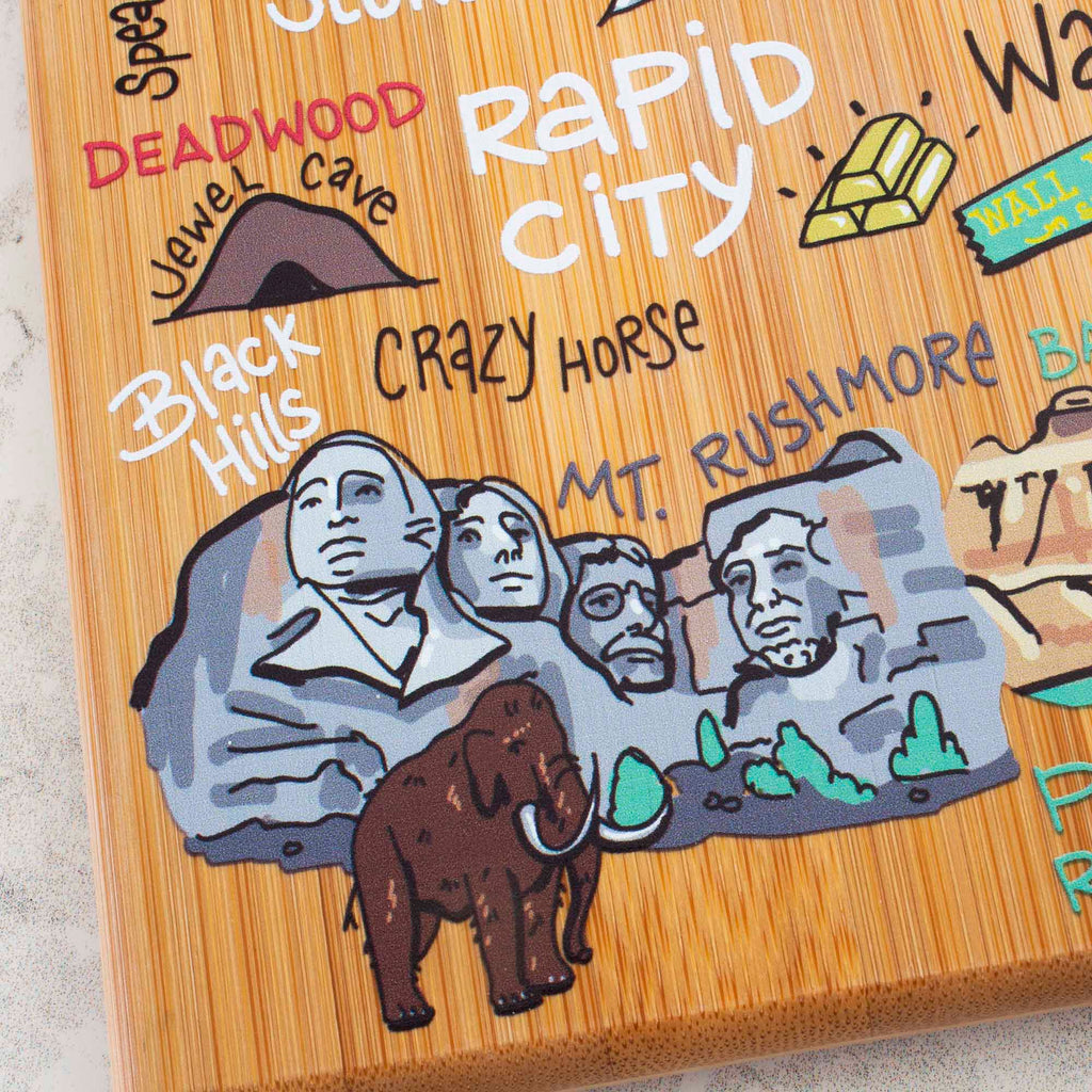 South Dakota Cutting Board with Artwork by Fish Kiss™