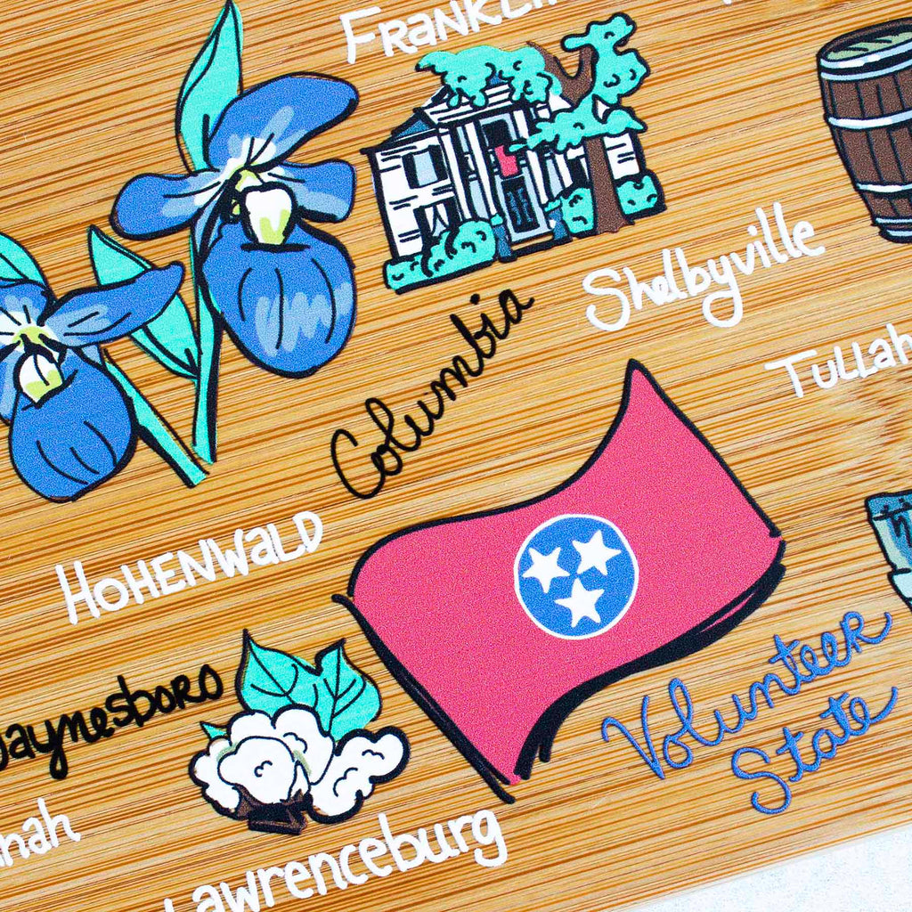 Tennessee Cutting Board with Artwork by Fish Kiss™