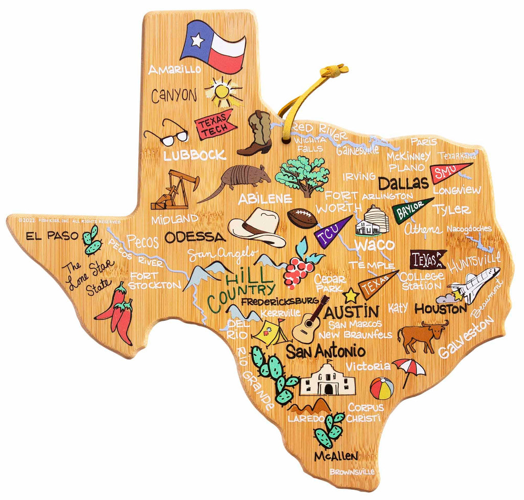 Texas Cutting Board with Artwork by Fish Kiss™