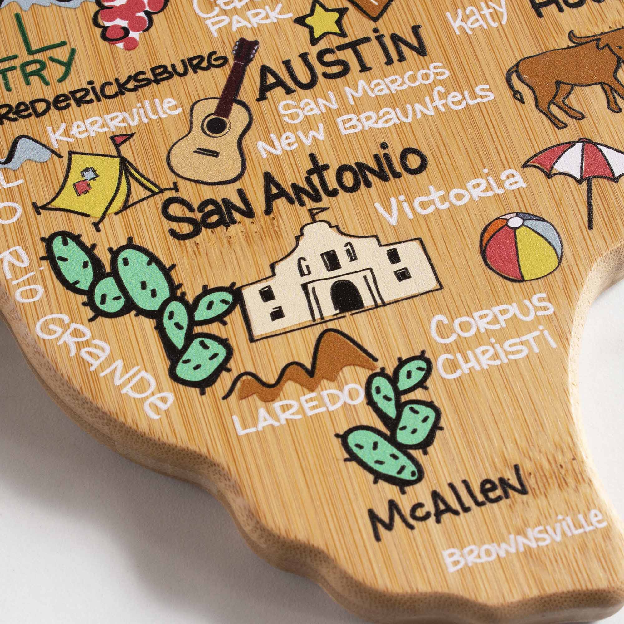 Texas Cutting Board with Artwork by Fish Kiss™