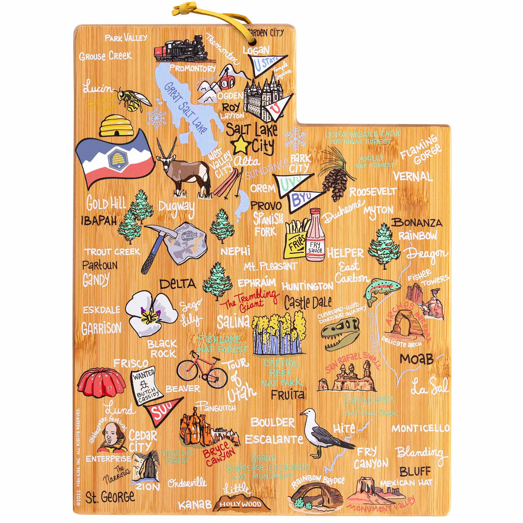 Utah Cutting Board with Artwork by Fish Kiss™