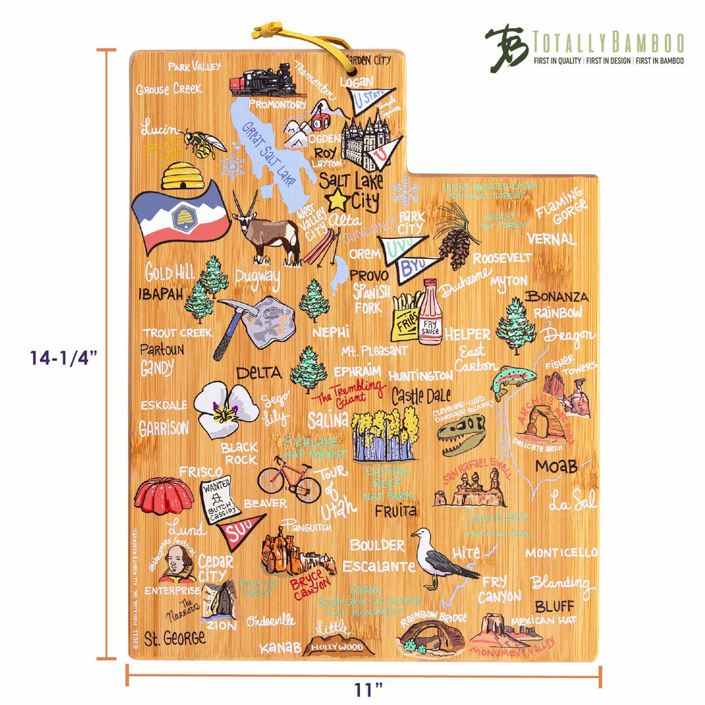 Utah Cutting Board with Artwork by Fish Kiss™