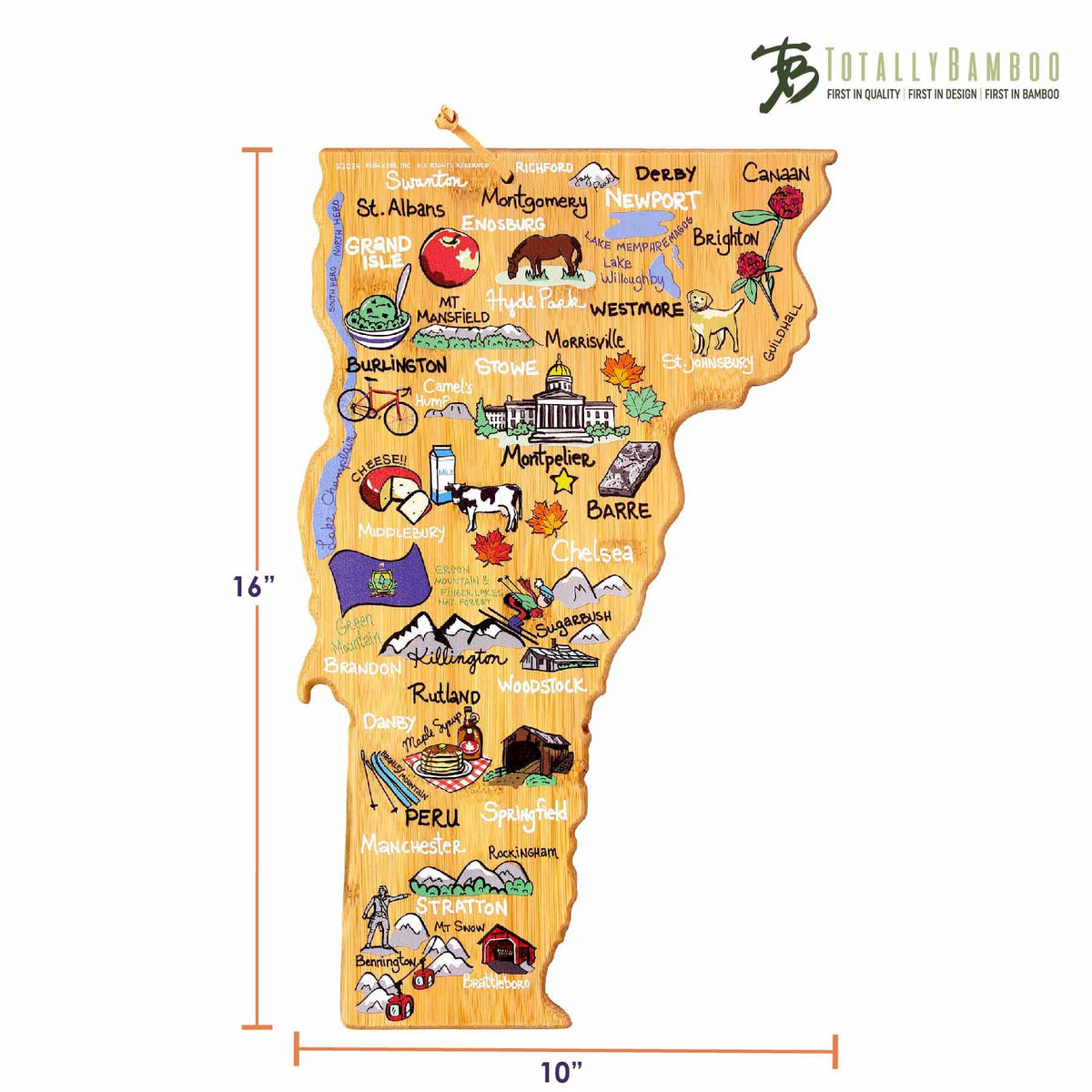 Vermont Cutting Board with Artwork by Fish Kiss™