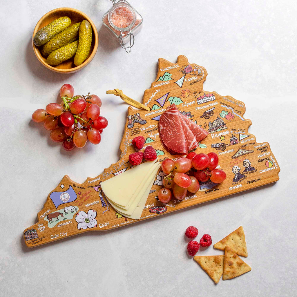 Virginia Cutting Board with Artwork by Fish Kiss™