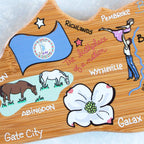 Virginia Cutting Board with Artwork by Fish Kiss™