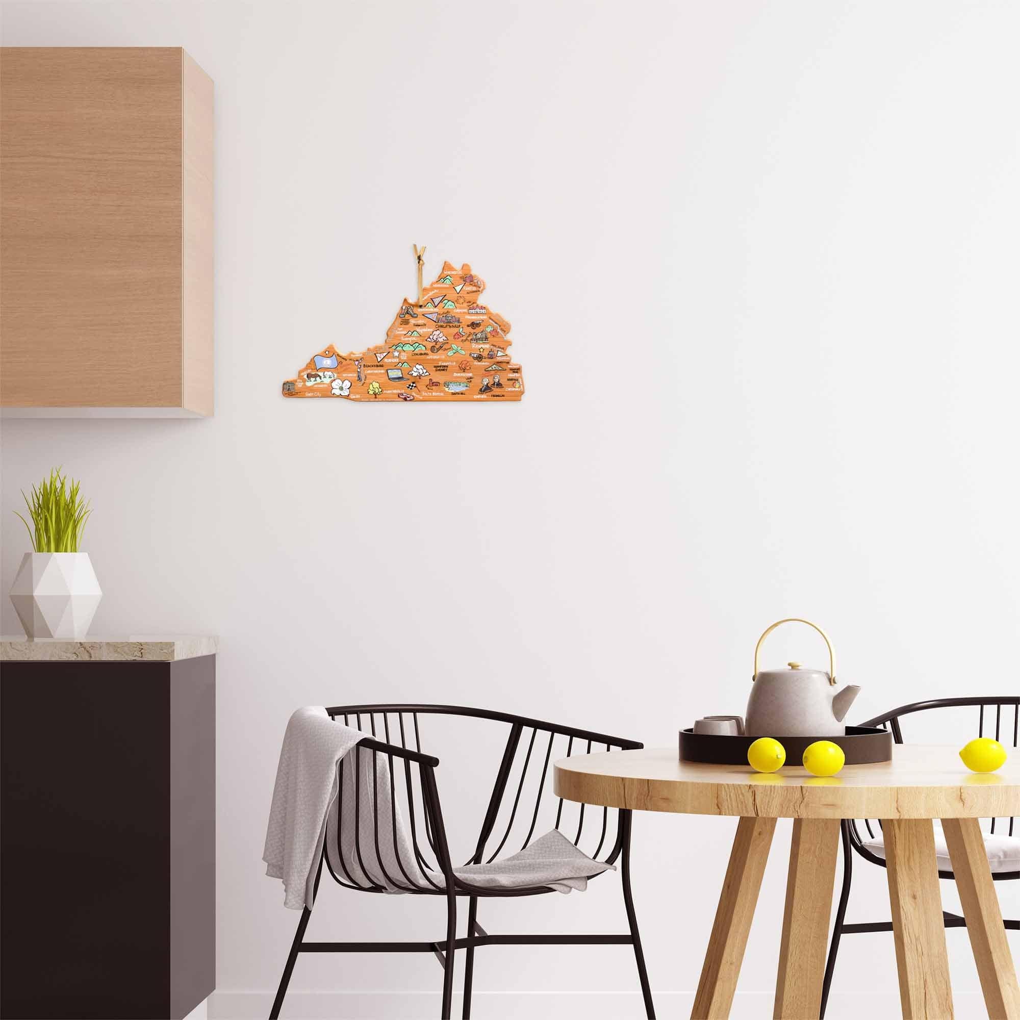 Virginia Cutting Board with Artwork by Fish Kiss™