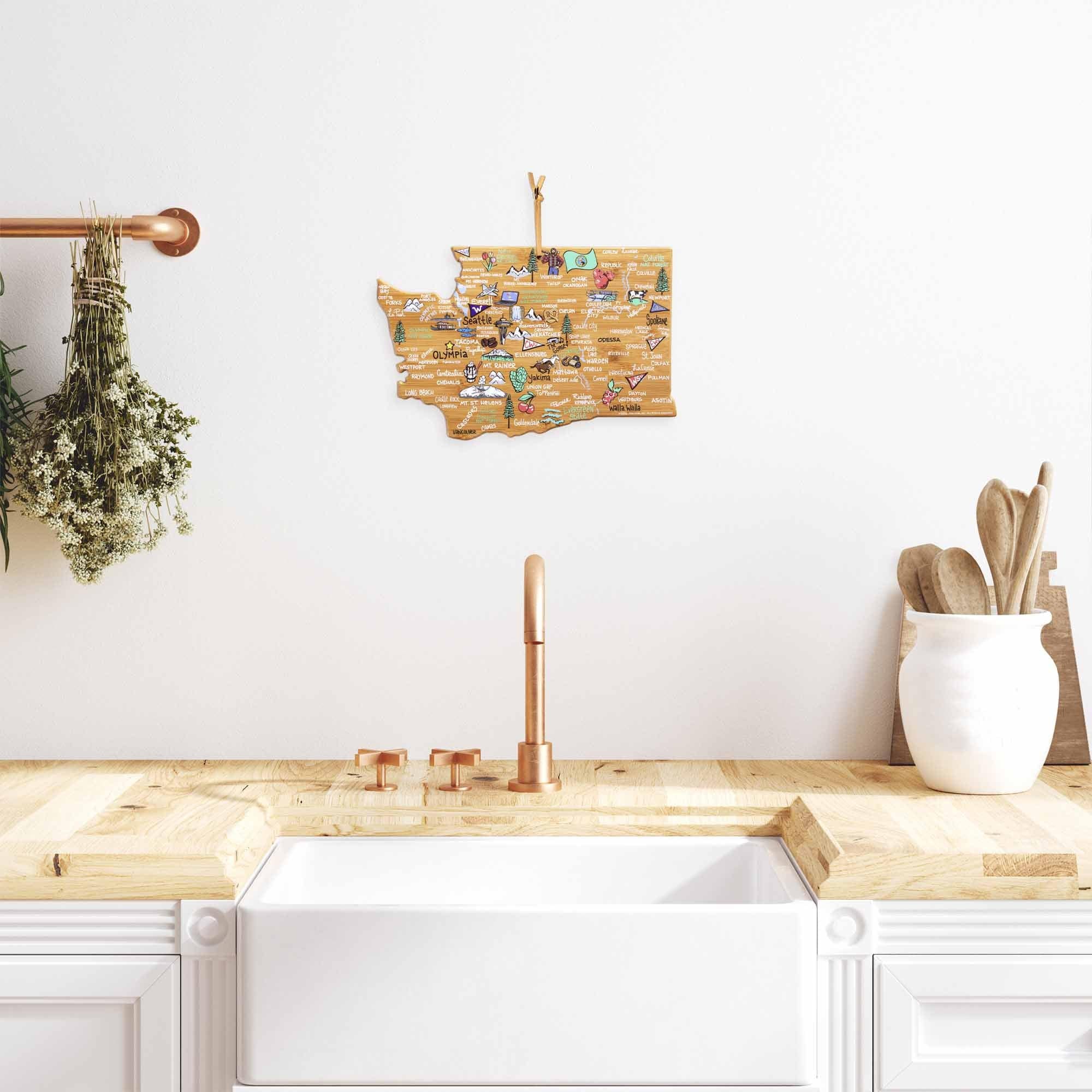 Washington Cutting Board with Artwork by Fish Kiss™