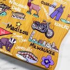 Wisconsin Cutting Board with Artwork by Fish Kiss™
