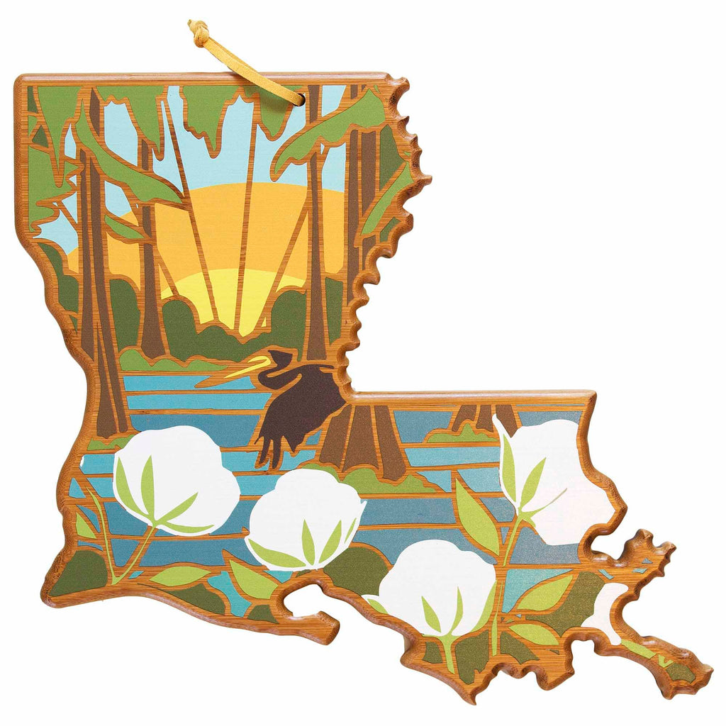 Louisiana Cutting Board with Artwork by Summer Stokes