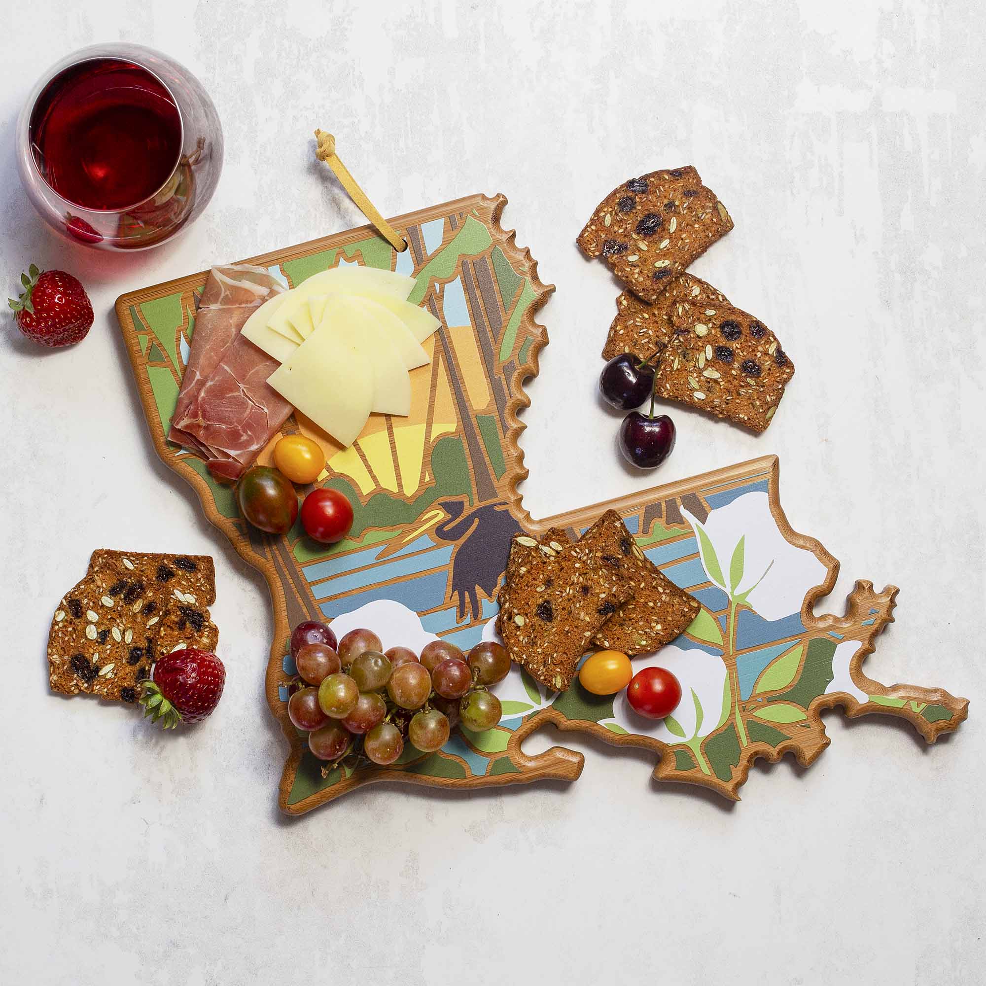 Louisiana Cutting Board with Artwork by Summer Stokes